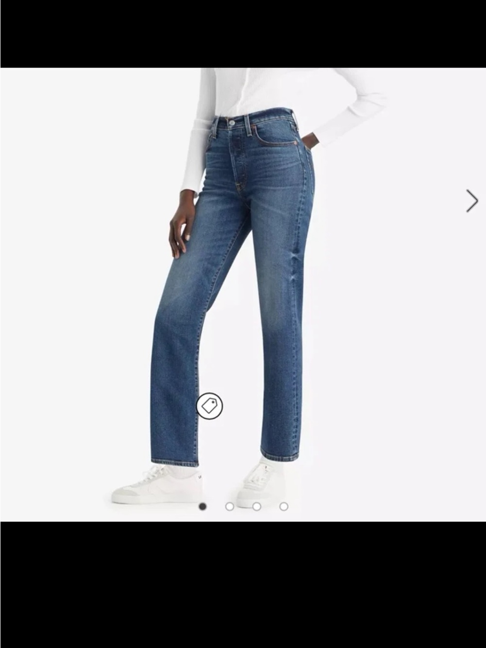 Levi’s Ribcage Straight Ankle Women's Jeans in Dial Up Dark Indigo Worn In Sz 29 - Picture 2 of 12